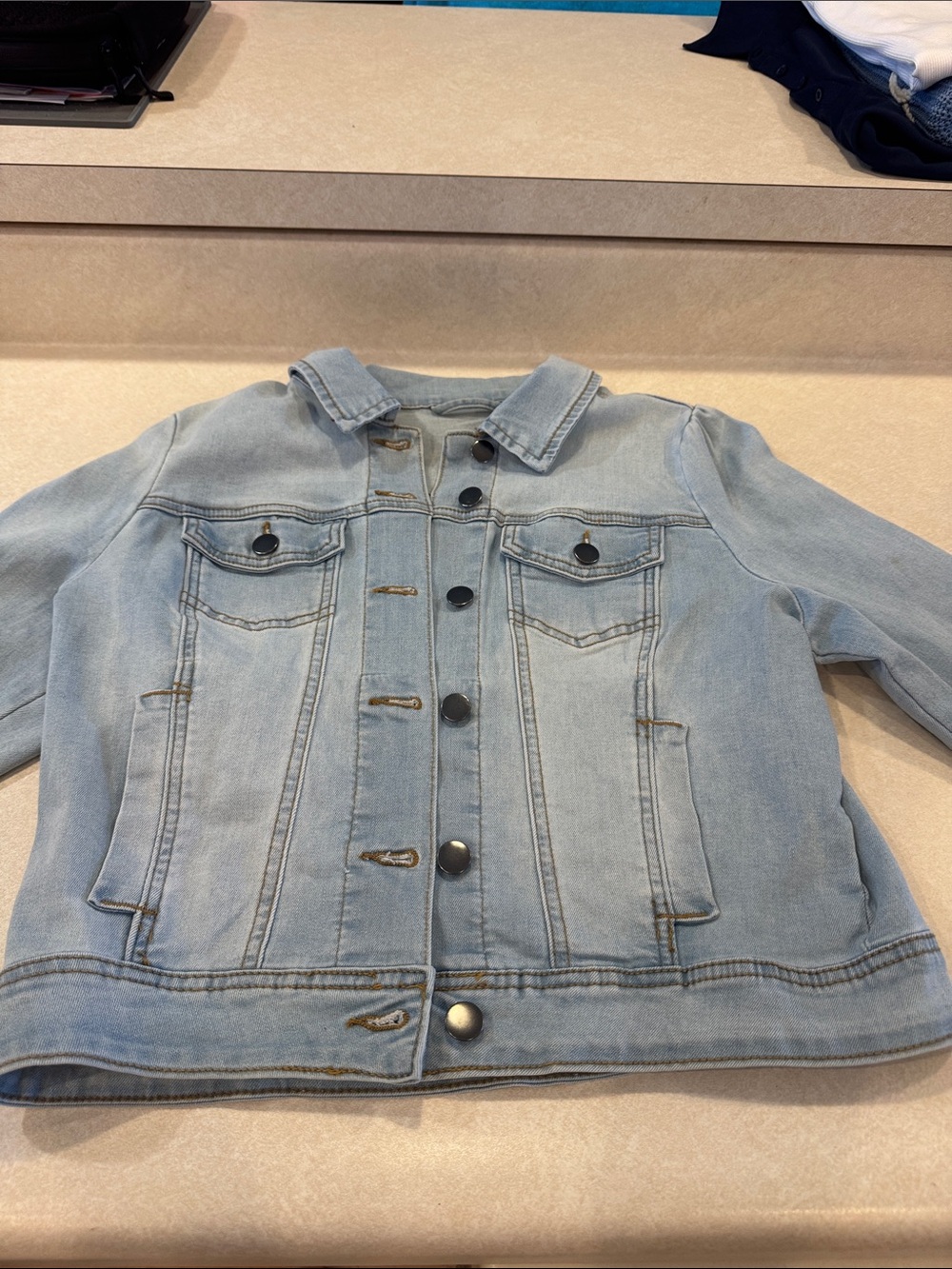Light Blue Denim Jean Jacket - Women's Classic Button-Front